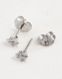 Surgical Steel Star Cubic Zirconia Piercing Stud 5mm