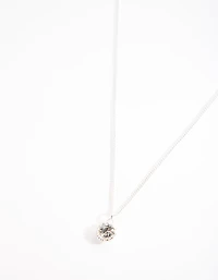 Silver Circle Diamante Necklace