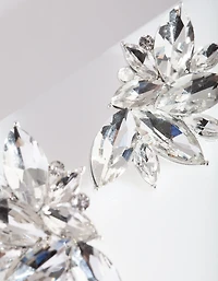 Diamante Fan Stud Earrings