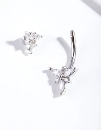 Surgical Steel Marquise Flower Belly Bar