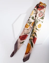 Foulard à cheveux Bandana Floral Neutre Blush