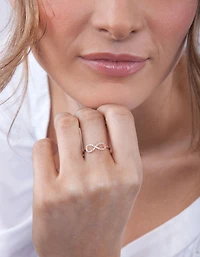 Rose Gold Cubic Zirconia Infinity Ring