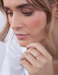 Rose Gold Cubic Zirconia Infinity Ring