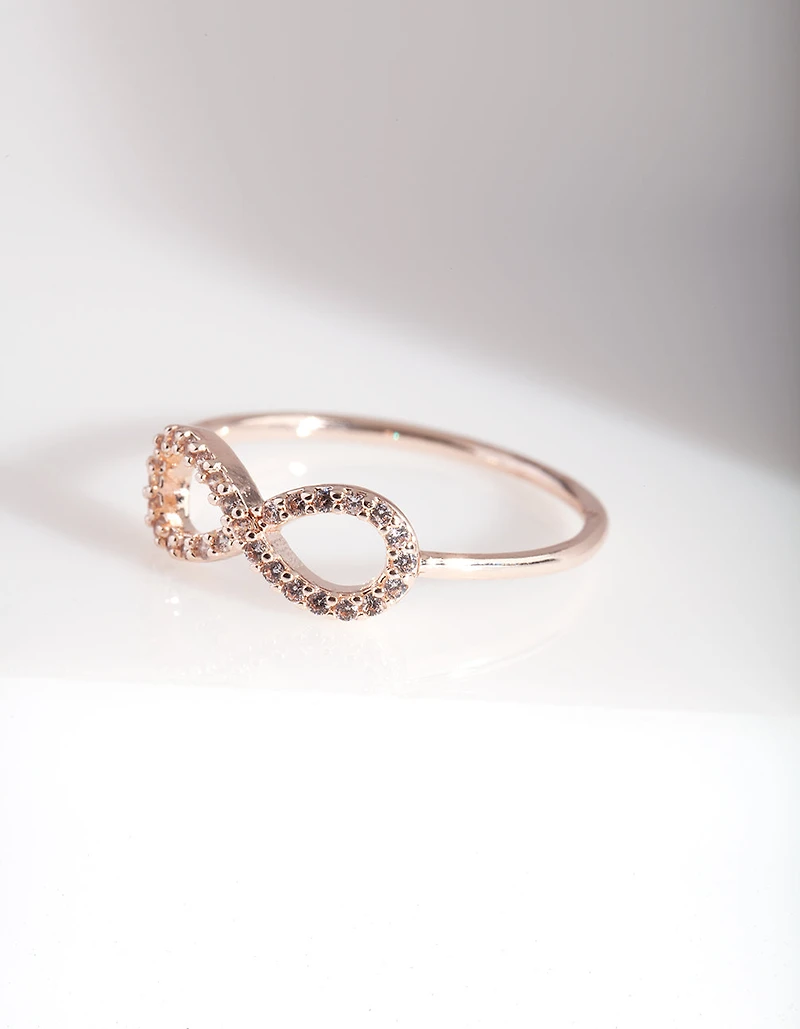 Rose Gold Cubic Zirconia Infinity Ring