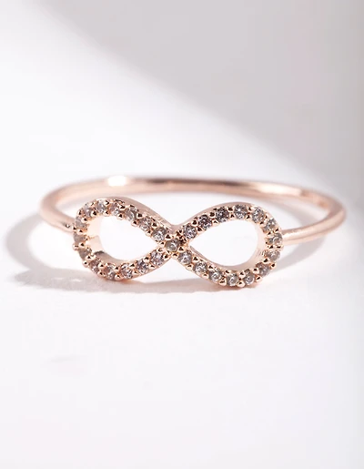 Rose Gold Cubic Zirconia Infinity Ring