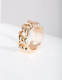 Thick Gold Chain Ring
