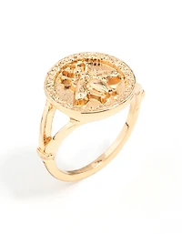 Gold Bee Coin Ring