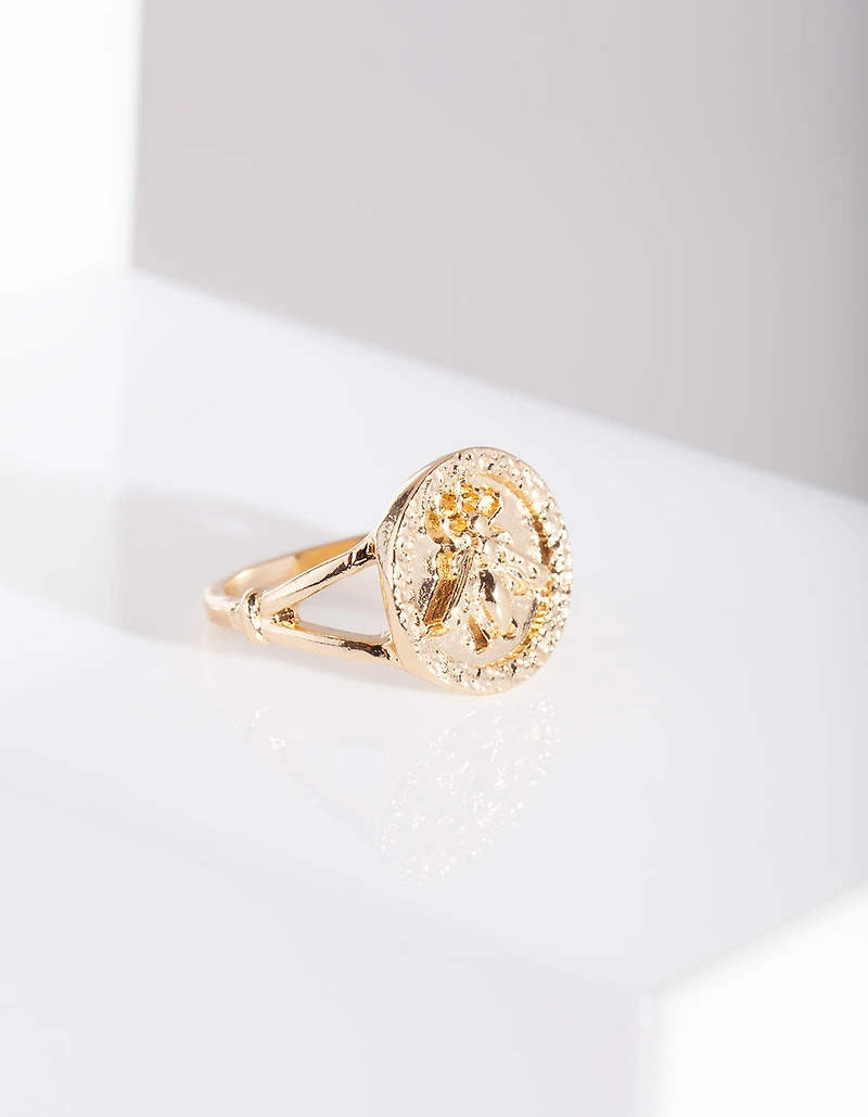 Anneau de Pièce d’Abeille en Or