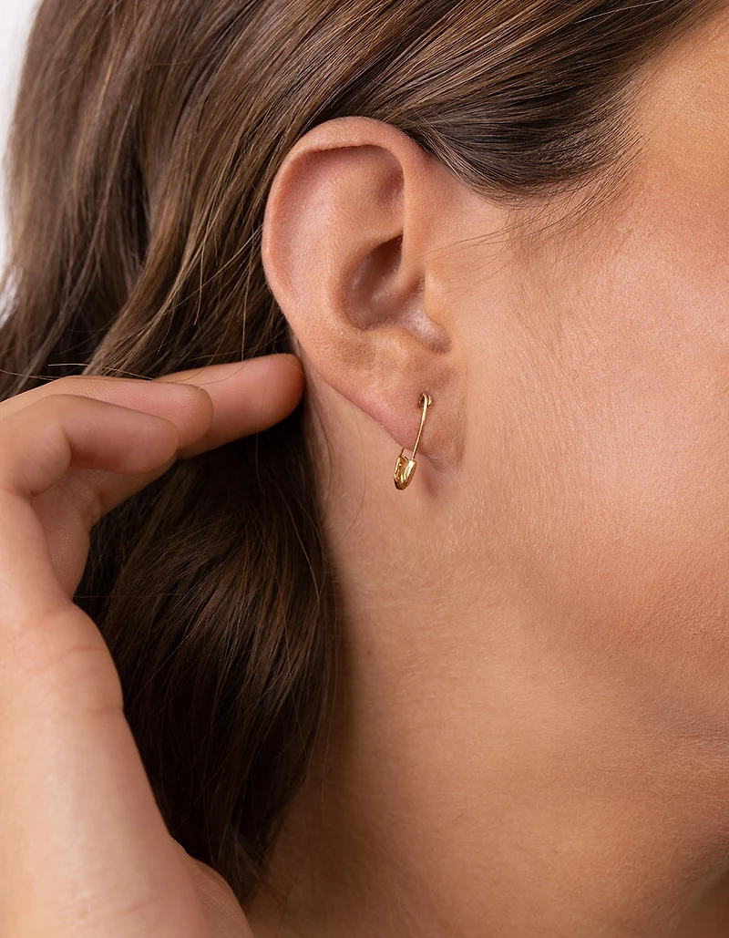 Boucles d’oreilles en épingle de sûreté en argent sterling plaqué or