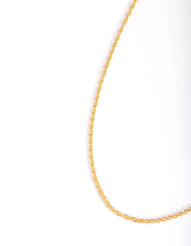 Gold Plated Sterling Silver Twist Chain Necklace