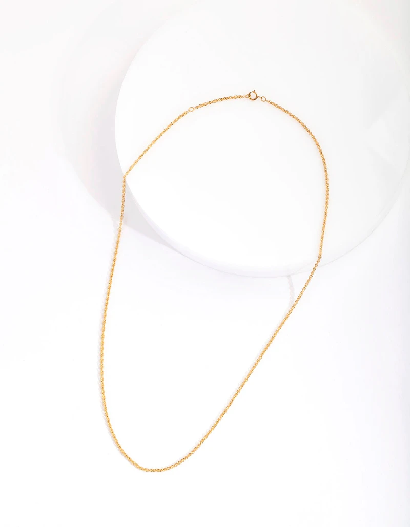 Gold Plated Sterling Silver Twist Chain Necklace