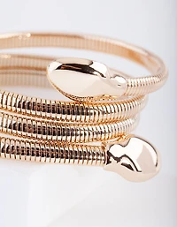 Gold Snake Chain Coil Bracelet