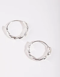 Sterling Silver Twist Hoop Earrings