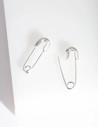 Sterling Silver Safety Pin Earrings