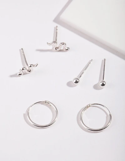 Sterling Silver Snake Earring Pack