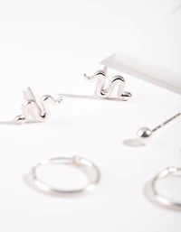 Sterling Silver Snake Earring Pack