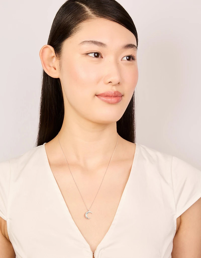 Sterling Silver Crescent Moon Necklace