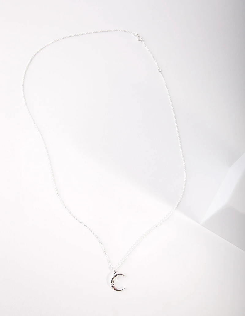 Sterling Silver Crescent Moon Necklace
