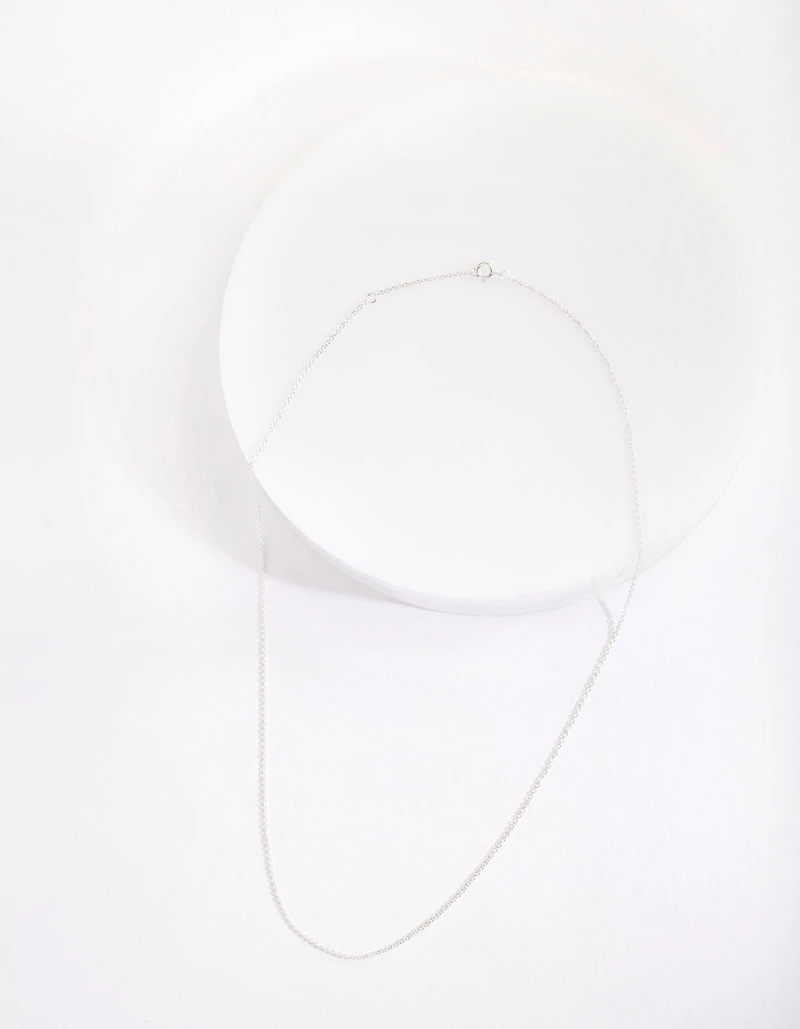 Sterling Silver 45cm Plain Chain Necklace