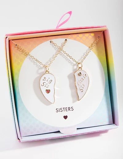 Kids Little & Big Sister Necklace Set