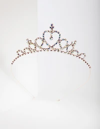 Kids Rose Gold Diamante Tiara Headband