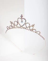 Kids Rose Gold Diamante Tiara Headband