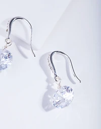 Silver Cubic Zirconia Classic Diamante Drop Earrings
