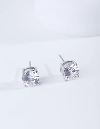 Silver Cubic Zirconia Circle Earrings