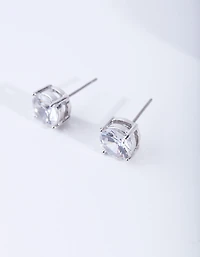 Silver Cubic Zirconia Circle Earrings