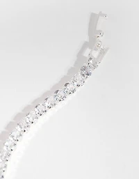 Silver Cubic Zirconia Baguette Tennis Bracelet