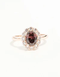 Rose Gold Pink Stone Engagement Ring
