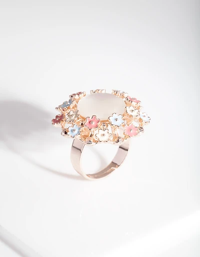 Multi Pastel Floral Ring