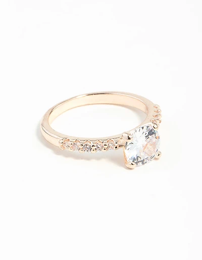 Rose Gold Diamante Engagement Ring