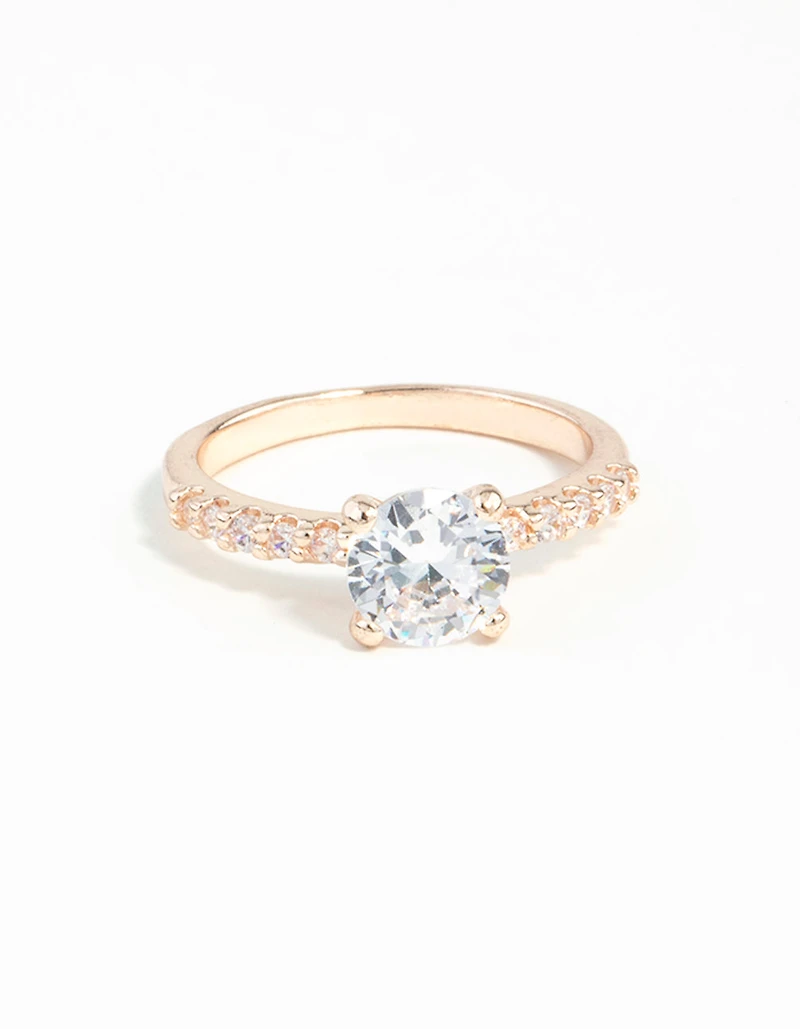 Rose Gold Diamante Engagement Ring