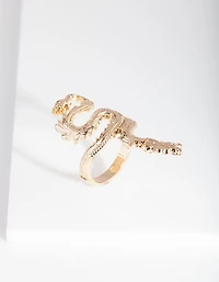 Anneau de dragon gravé en or