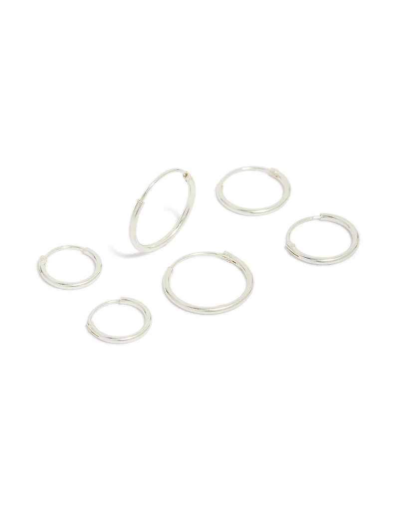 Sterling Silver Classic Hoop Pack