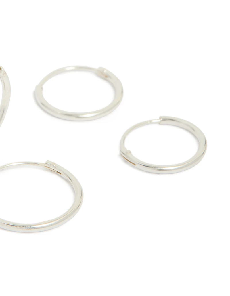 Sterling Silver Classic Hoop Pack