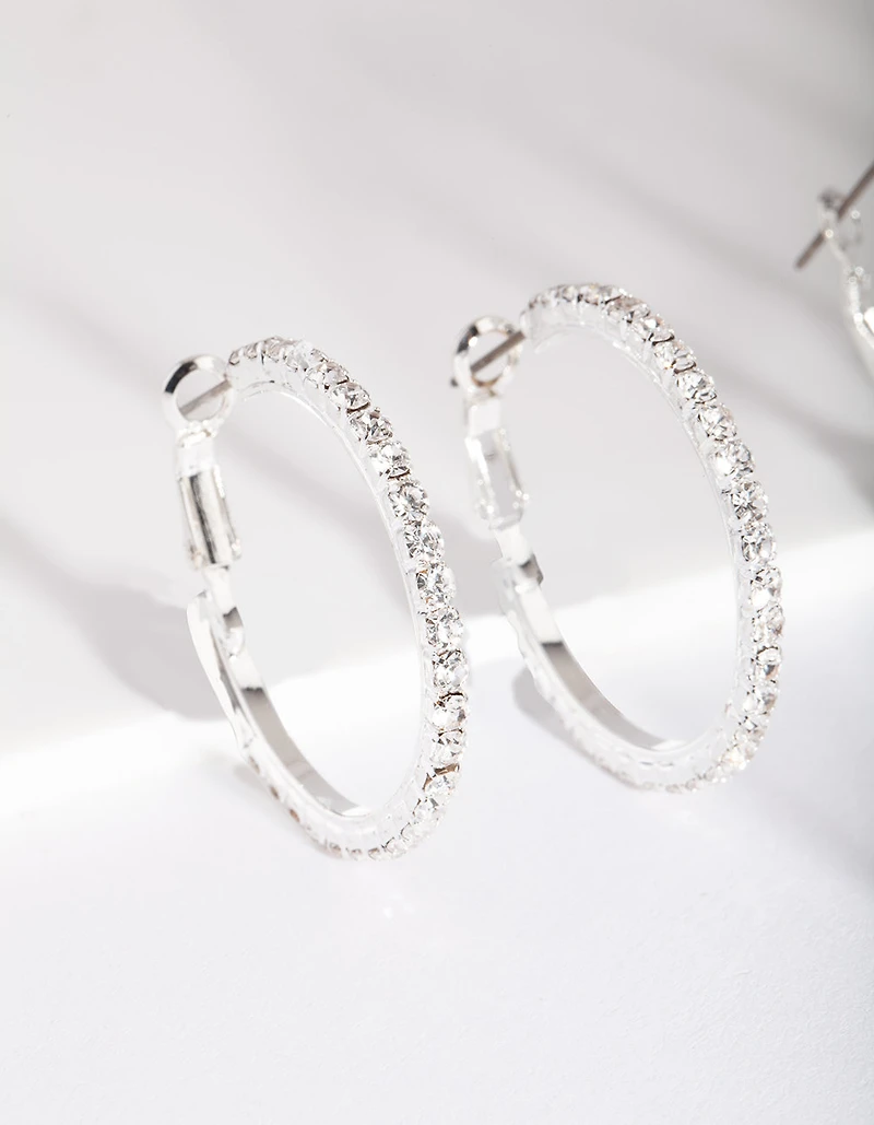 Silver Diamante Multi Hoop Earring Pack