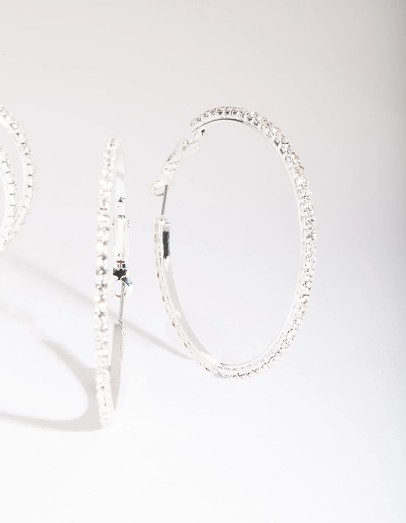 Silver Diamante Multi Hoop Earring Pack