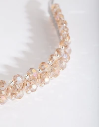 Silver Neutral Glass Bead Headband