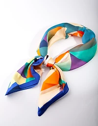 Foulard à motifs bleu-vert foncé pour cheveux