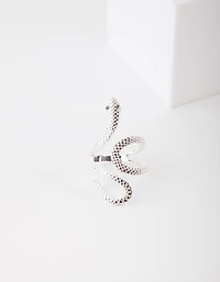 Silver Etched Snake Ring
