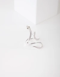 Silver Etched Snake Ring