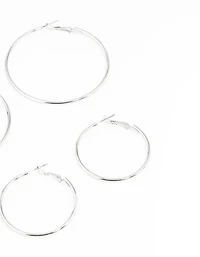 Silver Mixed Hoop Earring Pack