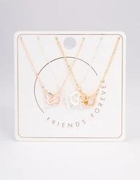 Mixed Metal Heart to Heart Necklace Pack