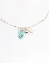 Silver Semi-Precious Shard Bracelet & Anklet Set