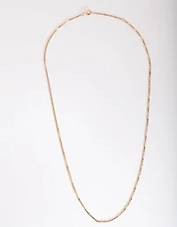 Gold Plated Sterling Silver Box Chain Necklace