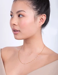 Gold Plated Sterling Silver Box Chain Necklace