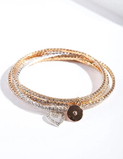 Mesh Diamante Bracelet 5-Pack