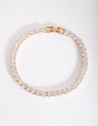 Gold Cubic Zirconia Tennis Bracelet